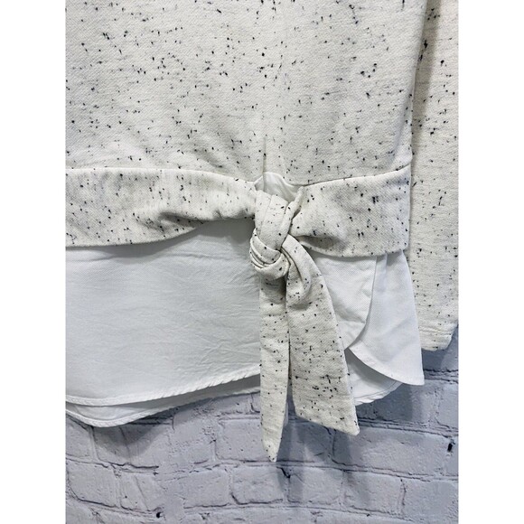 LOFT Ivory Speckled Layered Long Sleeve Lightweight Sweatshirt Tee XS Petite - Picture 4 of 6